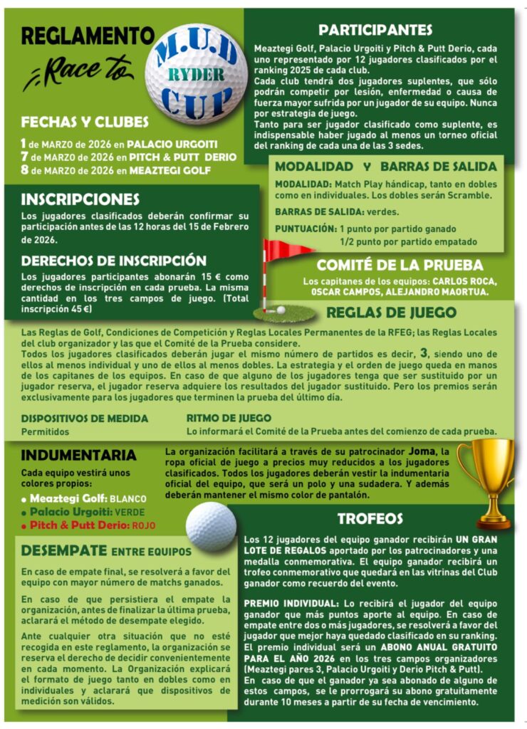 Reglamento "Race to MUD Ryder Cup 2026"